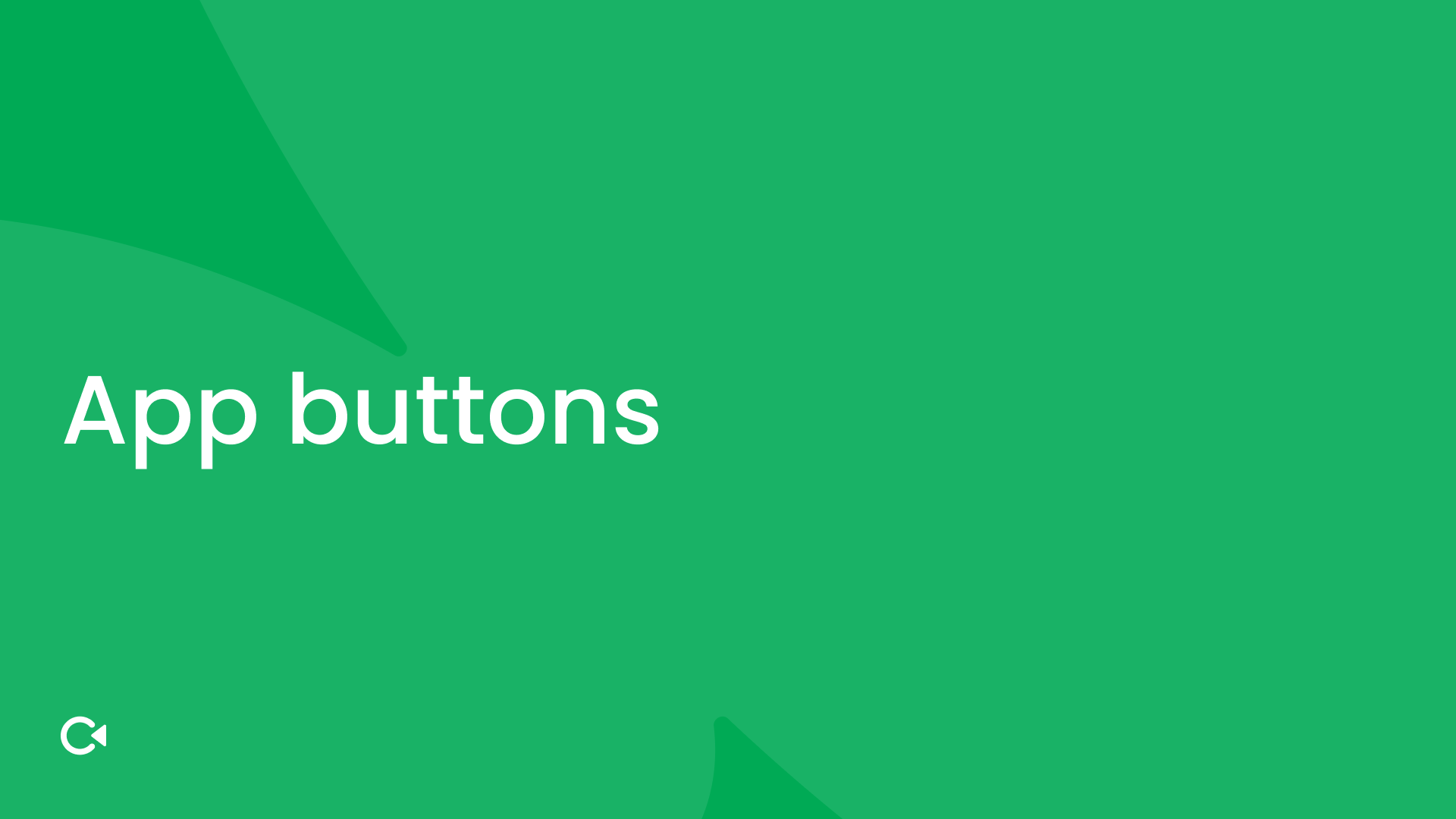 Green background with white text: "App Buttons"